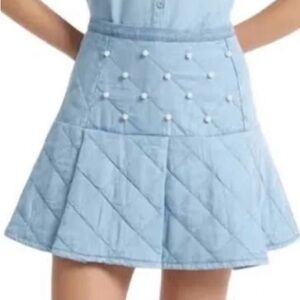 NWT Stellah Faux Pearl Quilted Mini Skirt